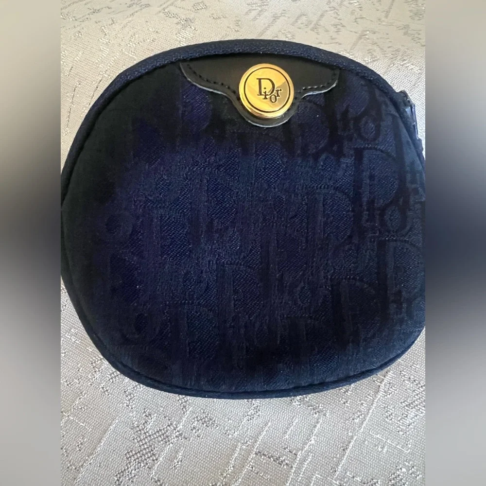 Christian Dior Trotter Canvas Coin Purse Blue